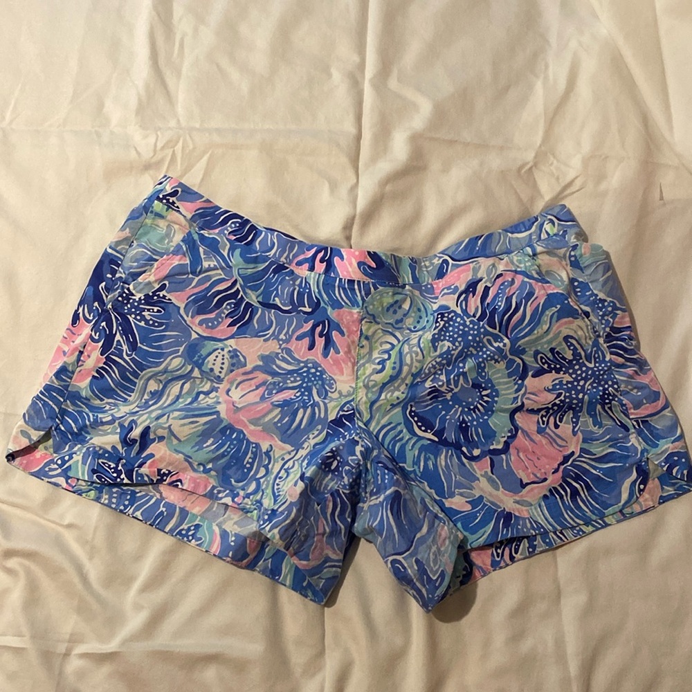 Lilly Pulitzer Classic Oceanview Short Saltwater Blue Under Sea Size XXL